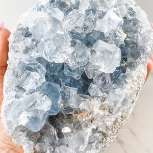 s1244 celestite crystal egg shaped cluster geode australia.crystal blue celestite cluster geode australia.crystals australia gemrox sydney 1