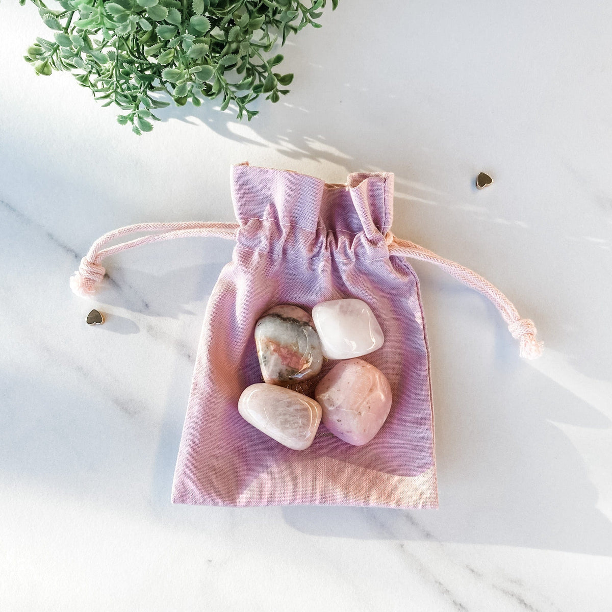 s1286 pink power set of 4 pink crystals heart chakra crystal kit australia.pink crystal heart chakra set australia.heart chakra set of 4 tumbled stones.crystal kits australia.gemrox sydney 1