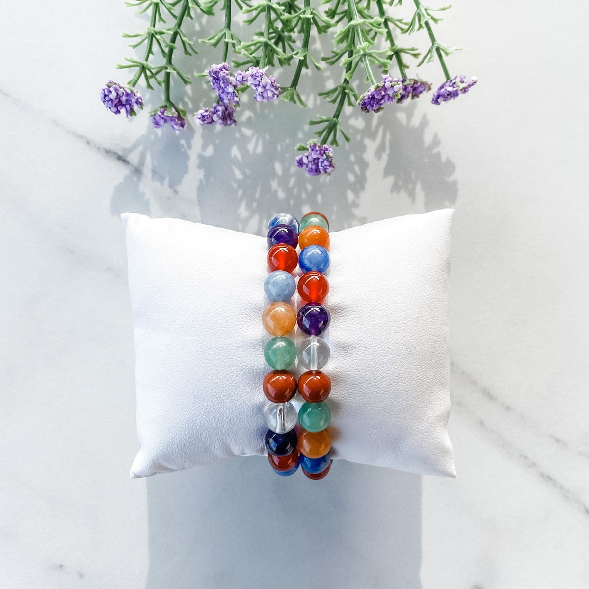 s1310 multistone rainbow crystal 8mm beaded stone stretch elastic healing bracelet australia. Mixed crystal stone stretch bracelet australia.gemrox sydney 1