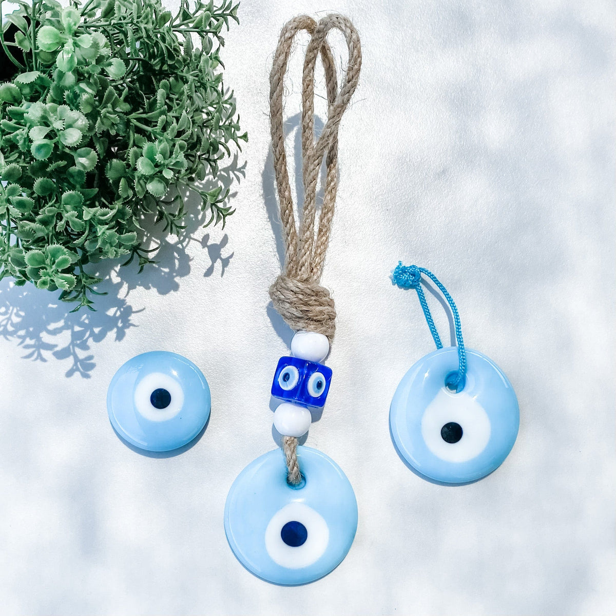 s1339 Set of 3 turkish evil eye wall ceramic medallion and magnet for home decor australia gemrox sydney 1