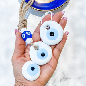 s1339 Set of 3 turkish evil eye wall ceramic medallion and magnet for home decor australia gemrox sydney 1