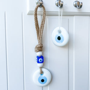 s1339 Set of 3 turkish evil eye wall ceramic medallion and magnet for home decor australia gemrox sydney 1