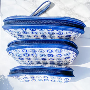 s1340 turkish evil eye protection set of 3 travel pouches make up bags.Evil eye set of 3 bags with zipper australia.gemrox sydney 1
