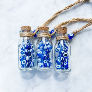s1346 turkish evil eye protection glass bottle with evil eye beads and hanger wall amulet home decor australia.gemrox sydney 1