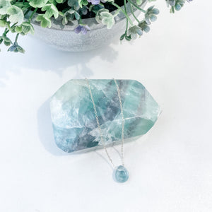 s1361 green fluorite crystal tear drop stone sterling silver 925 necklace pendant australia gemrox sydney 1