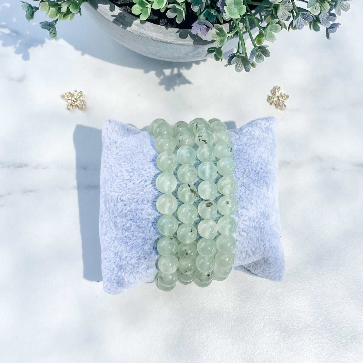 s1365 prehinite green crystal beaded 8mm stone stretch elastic healing bracelet australia gemrox sydney 1