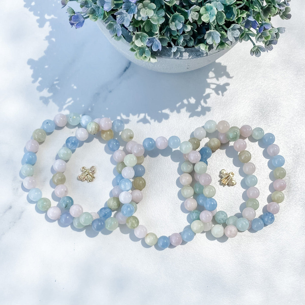 s1366 morganite aquamarine heliodor crystal beaded 8mm stone stretch elastic healing bracelet australia gemrox sydney 1