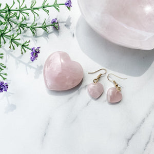 s1373 rose quartz amethyst green aventurine crystal heart shaped stone earrings australia gemrox sydney 1