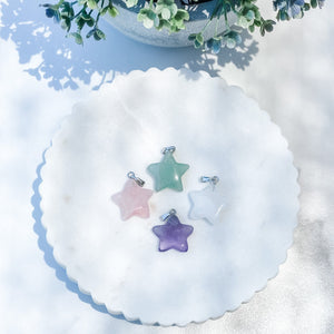 s1398 star shaped mini stone pendants necklaces rose quartz star green aventurine star clear quartz star amethyst star shaped carved pendant necklace australia 3