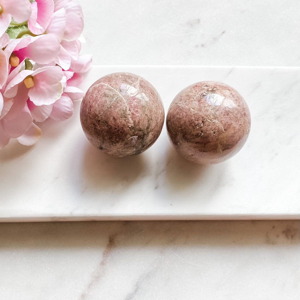 rhodonite crystal ball sphere healing stone australia