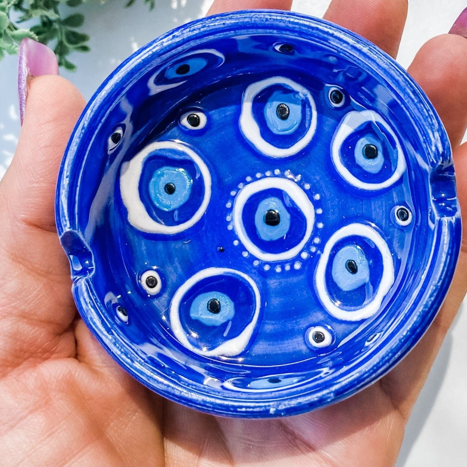 s1459 turkish evil eye ceramic hand made hand painted ash tray australia gemrox sydney 1
