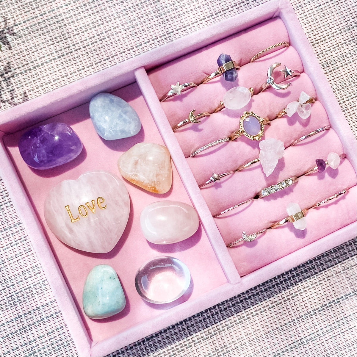 s1462 rose quartz crystal heart with engraved gold love word austalia. rose quartz engraved love crystal stone australia.gemrox sydney 1