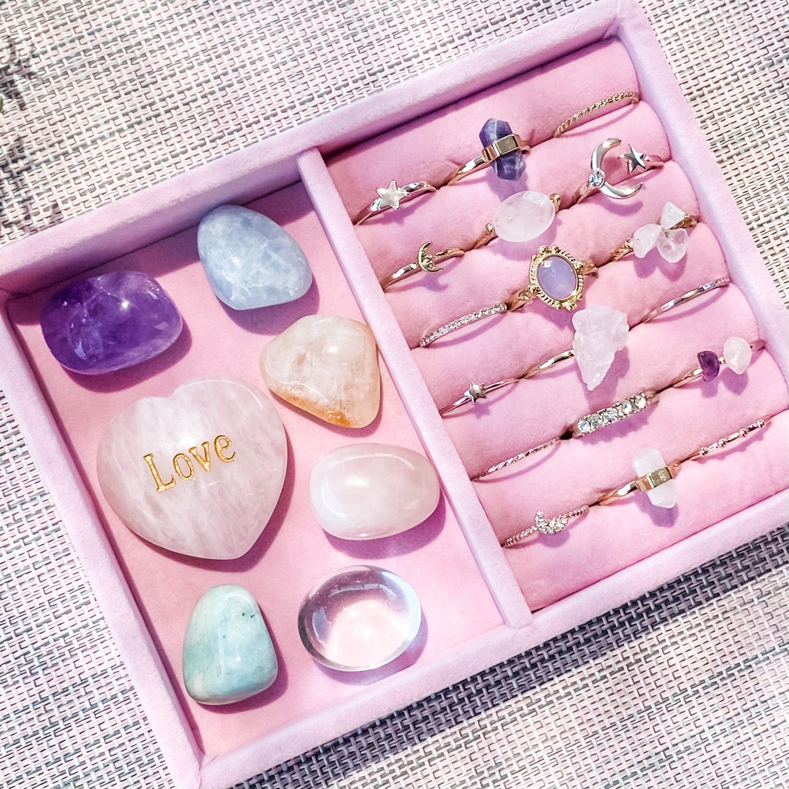 s1462 rose quartz crystal heart with engraved gold love word austalia. rose quartz engraved love crystal stone australia.gemrox sydney 1