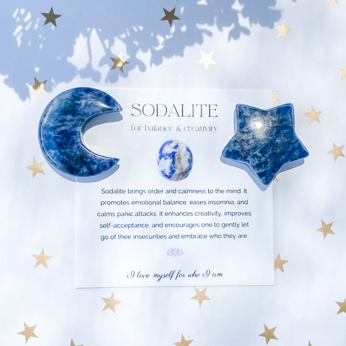 s1465 sodalite moon and star shaped crystal carving set australia.sodalite moon shaped crystal sodalite star shaped crystal australia.gemrox sydney 1