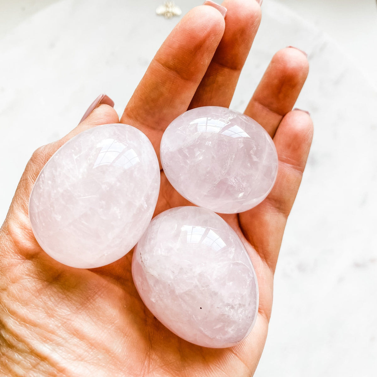 rose quartz crystal egg shaped polished stone australia