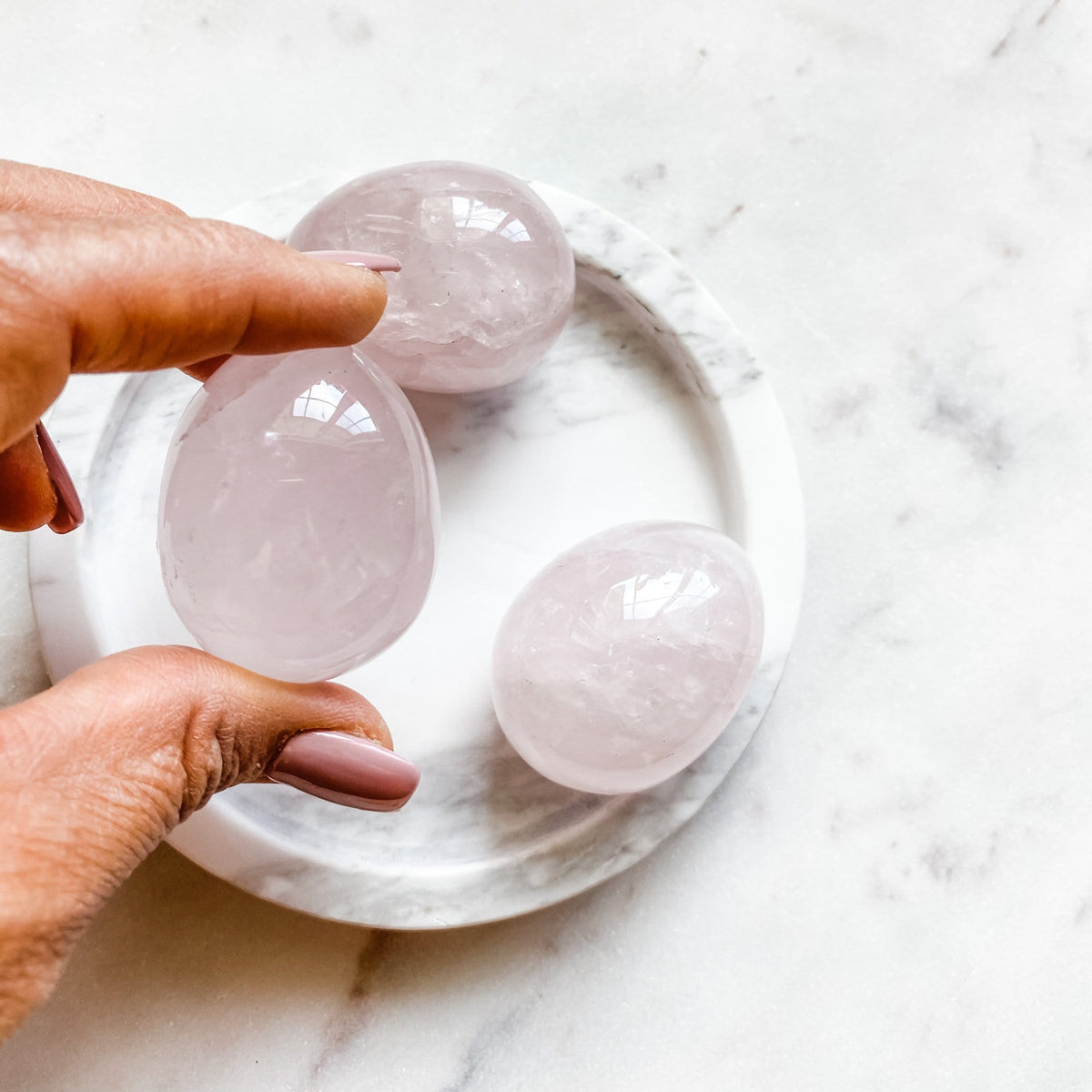 rose quartz crystal egg shaped polished stone australia