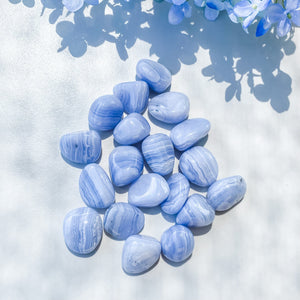 s1483 blue lace agate 2cm 3cm tumbled stones healing chakra stones australia. gemrox sydney 1