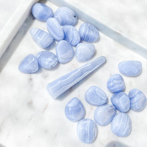 s1483 blue lace agate 2cm 3cm tumbled stones healing chakra stones australia. gemrox sydney 1