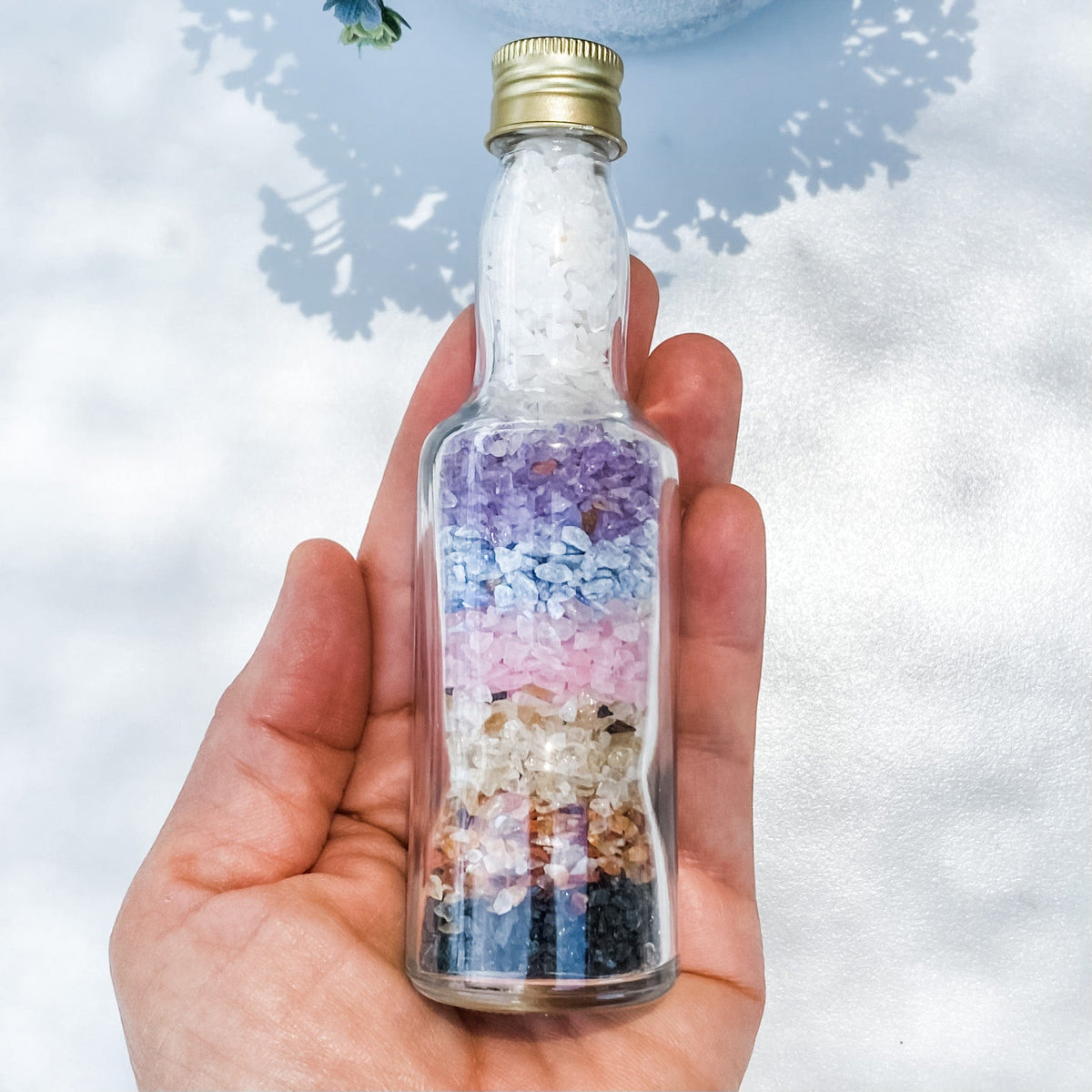 s1493 chakra crystal chip glass bottles australia.7 chakra balancing glass bottles australia.gemrox sydney 1