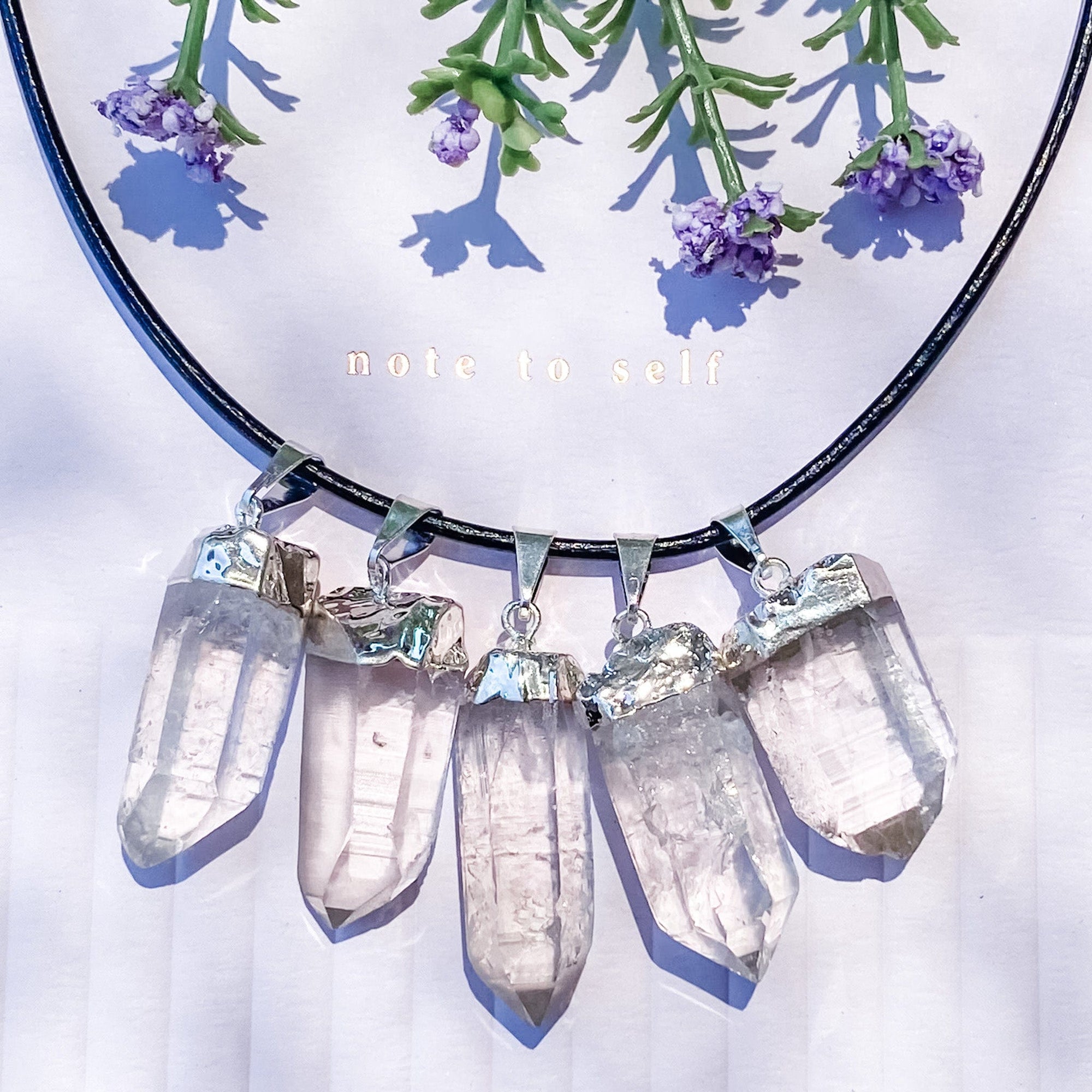 clear quartz crystal raw stone pendant necklace australia 