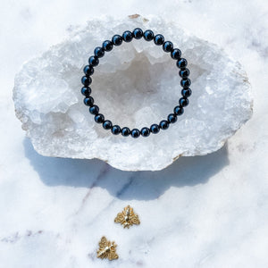 s1512 black tourmaline crystal 6mm beaded stone stretch elastic healing bracelet australia. black tourmaline crystal protection bracelet australia. gemrox sydney 1