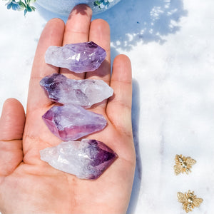 s1569 amethyst crystal raw rough long tailed points 4cm australia. amethyst crystal points 4cm australia. gemrox sydney 1