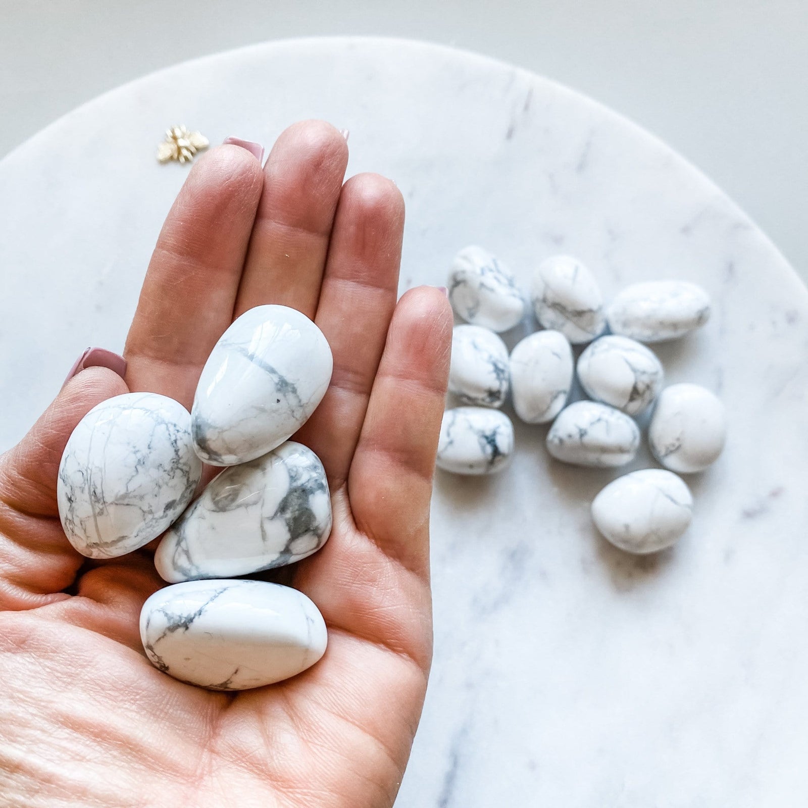 white howlite crystal tumbled healing stone australia