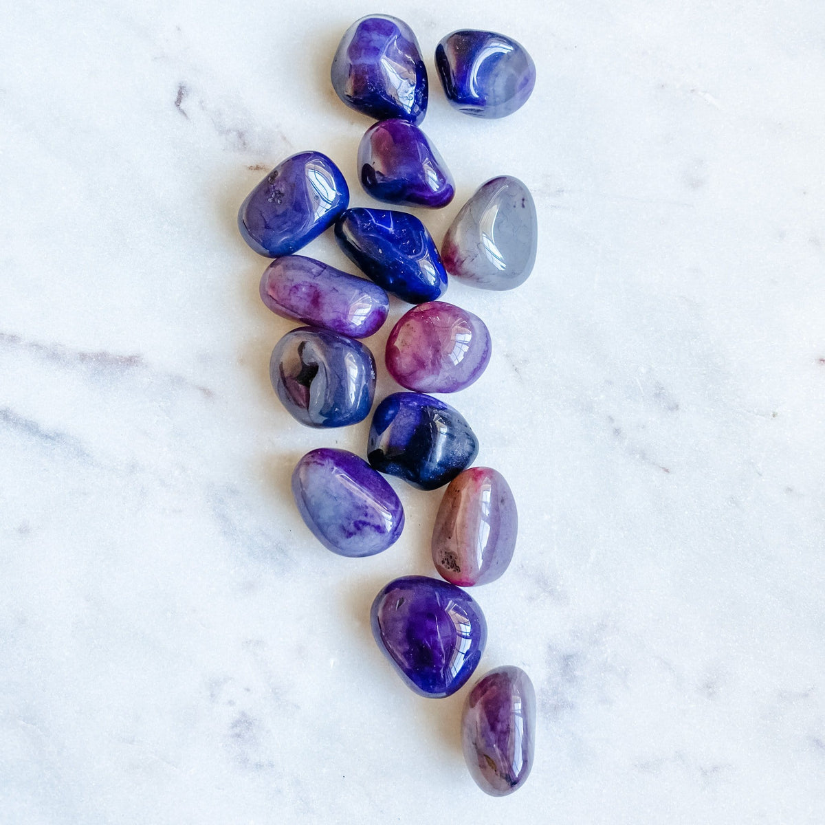 purple agate tumbled stone