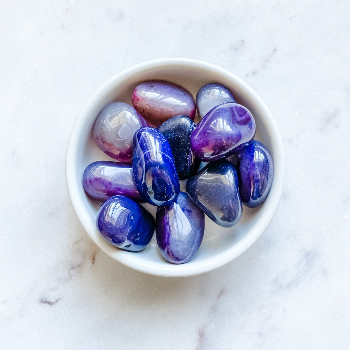 purple agate tumbled stone