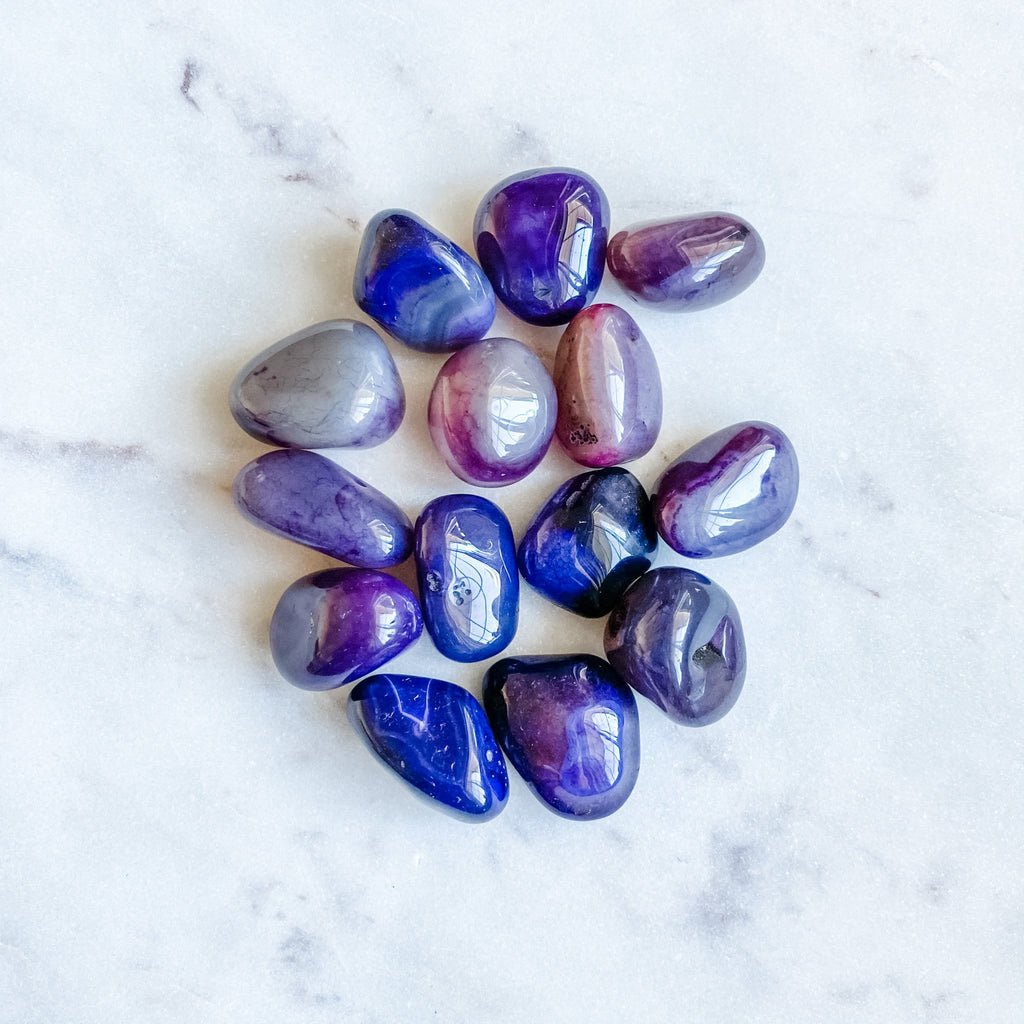 Agate Purple Tumbled Stone GemRox