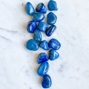 blue agate tumbled stone