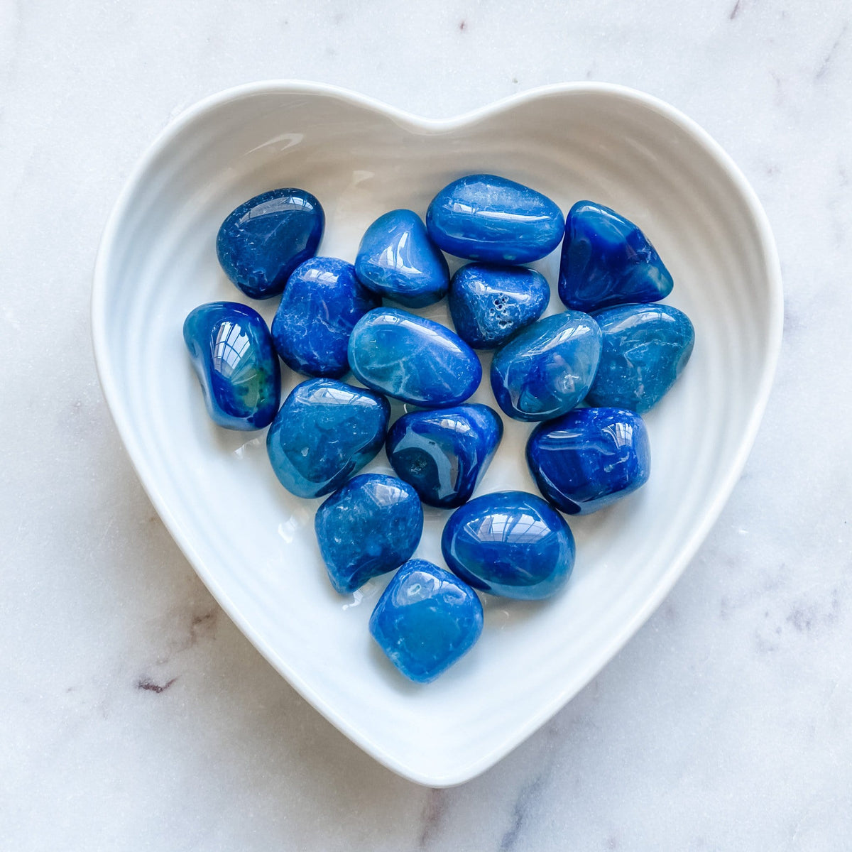 blue agate tumbled stone
