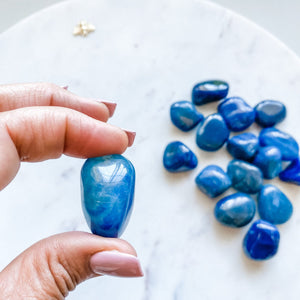blue agate tumbled stone