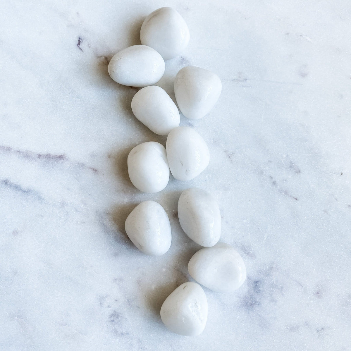 white agate tumbled stone