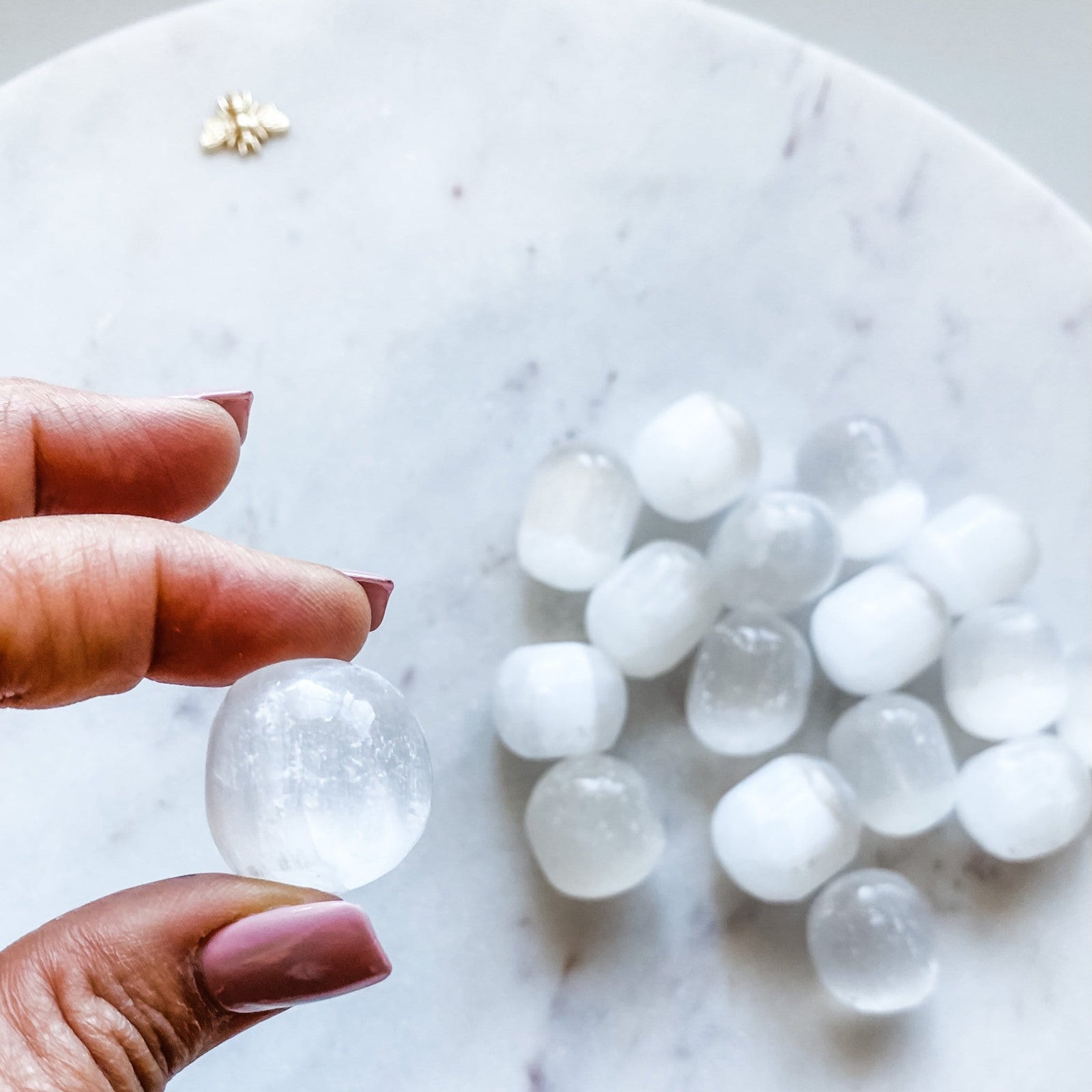 selenite crystal tumbled stone australia