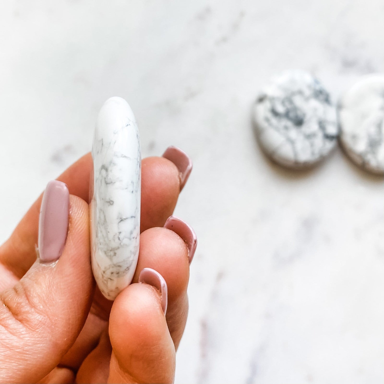 white howlite crystal meditation worry palmstone healing australia