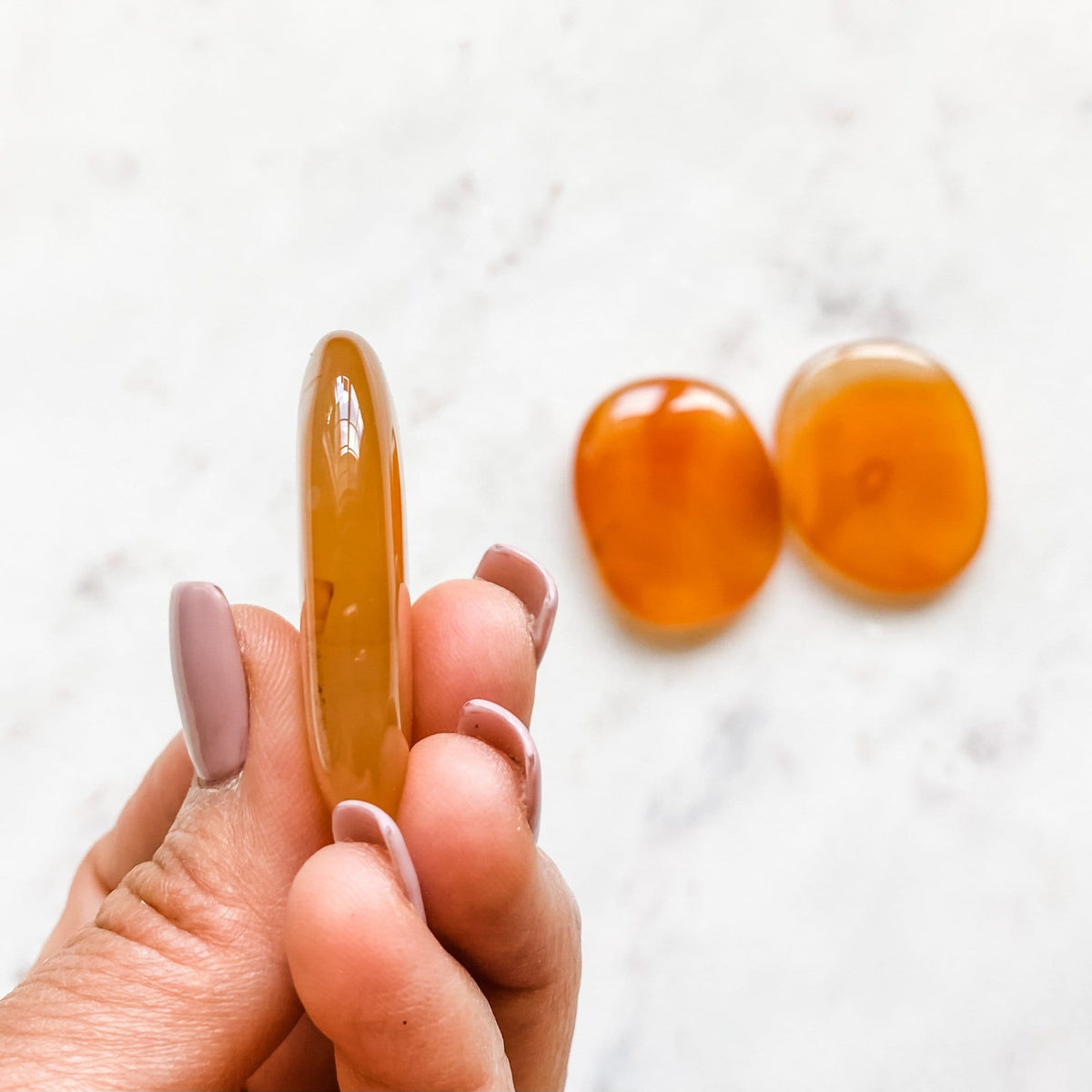 carnelian crystal palmstone australia meditation worrystone 