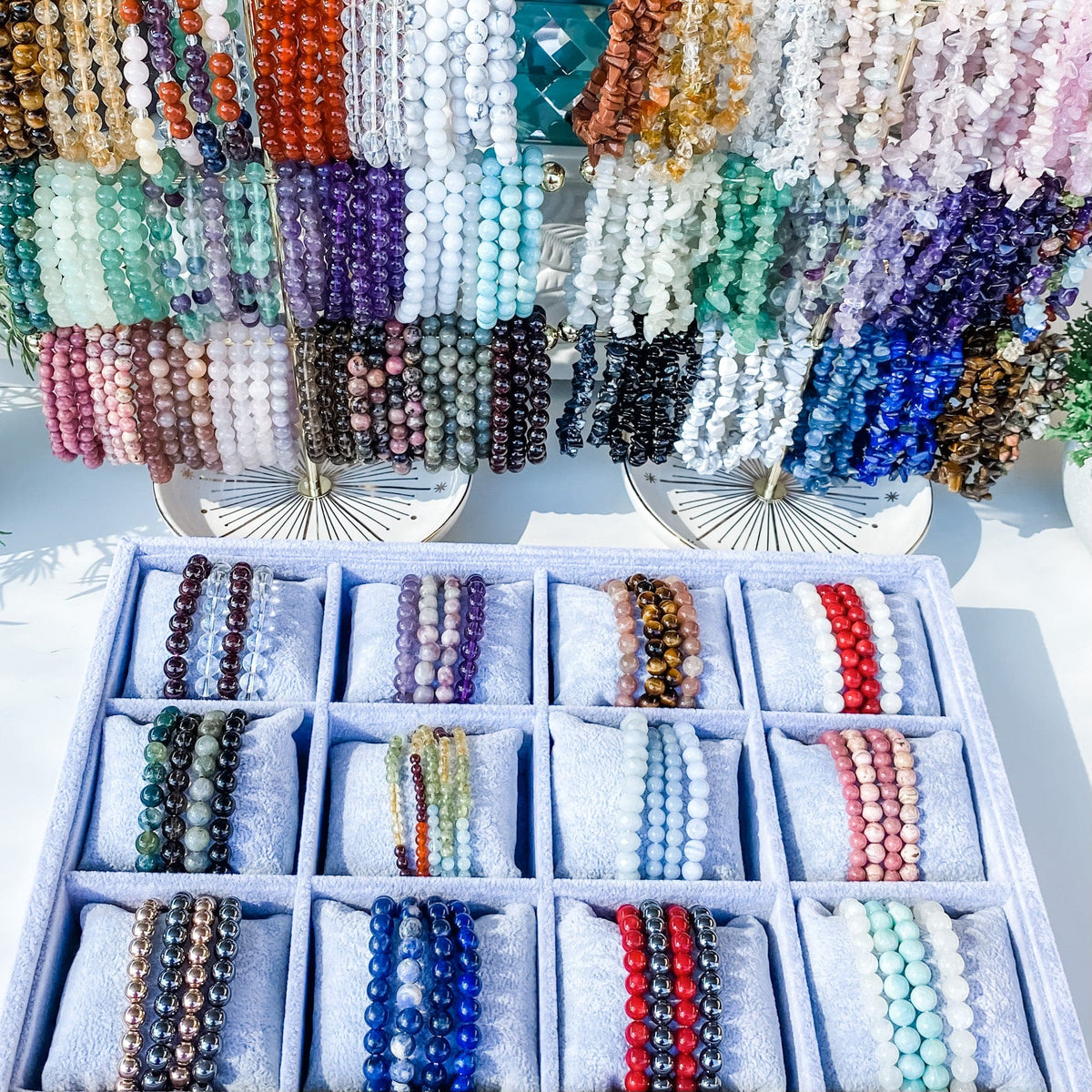 chakra mulit beaded stone stretch natural stone bracelet australia