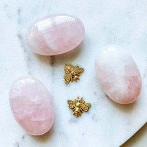 rose quartz crystal domed meditation worry stone palmstone healing australia