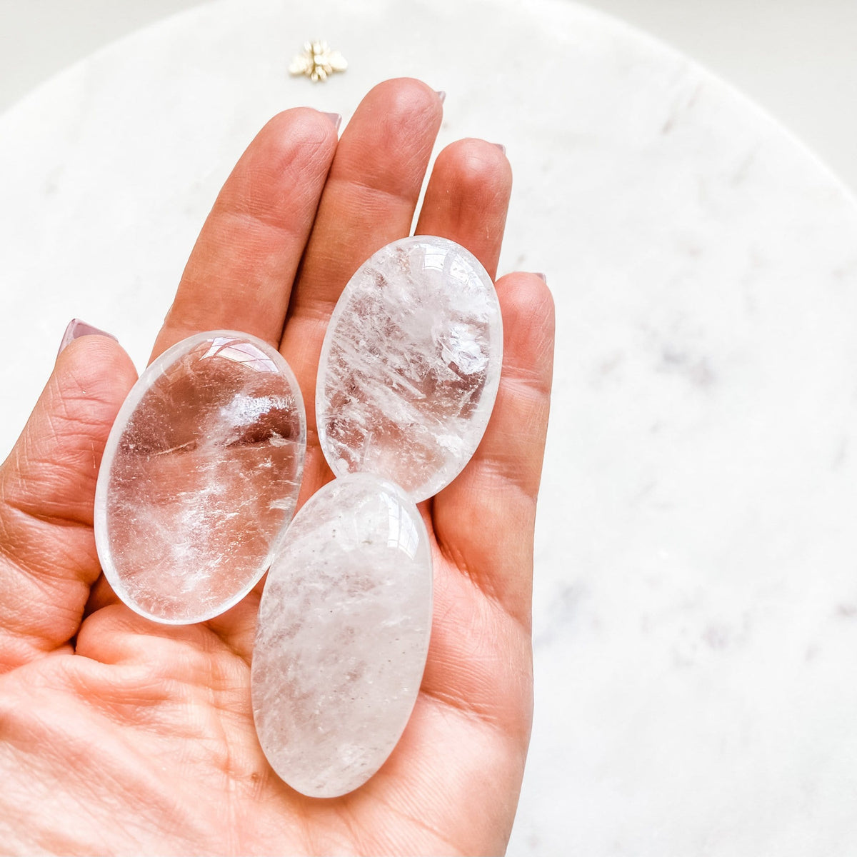 clear quartz crystal healing palmstone australia