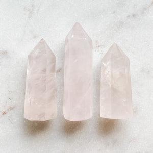 rose quartz crystal tower generator wand healing chakra love stone australia