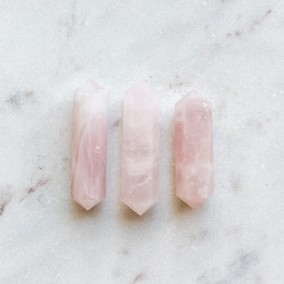rose quartz crystal double terminated crystal wand point australia