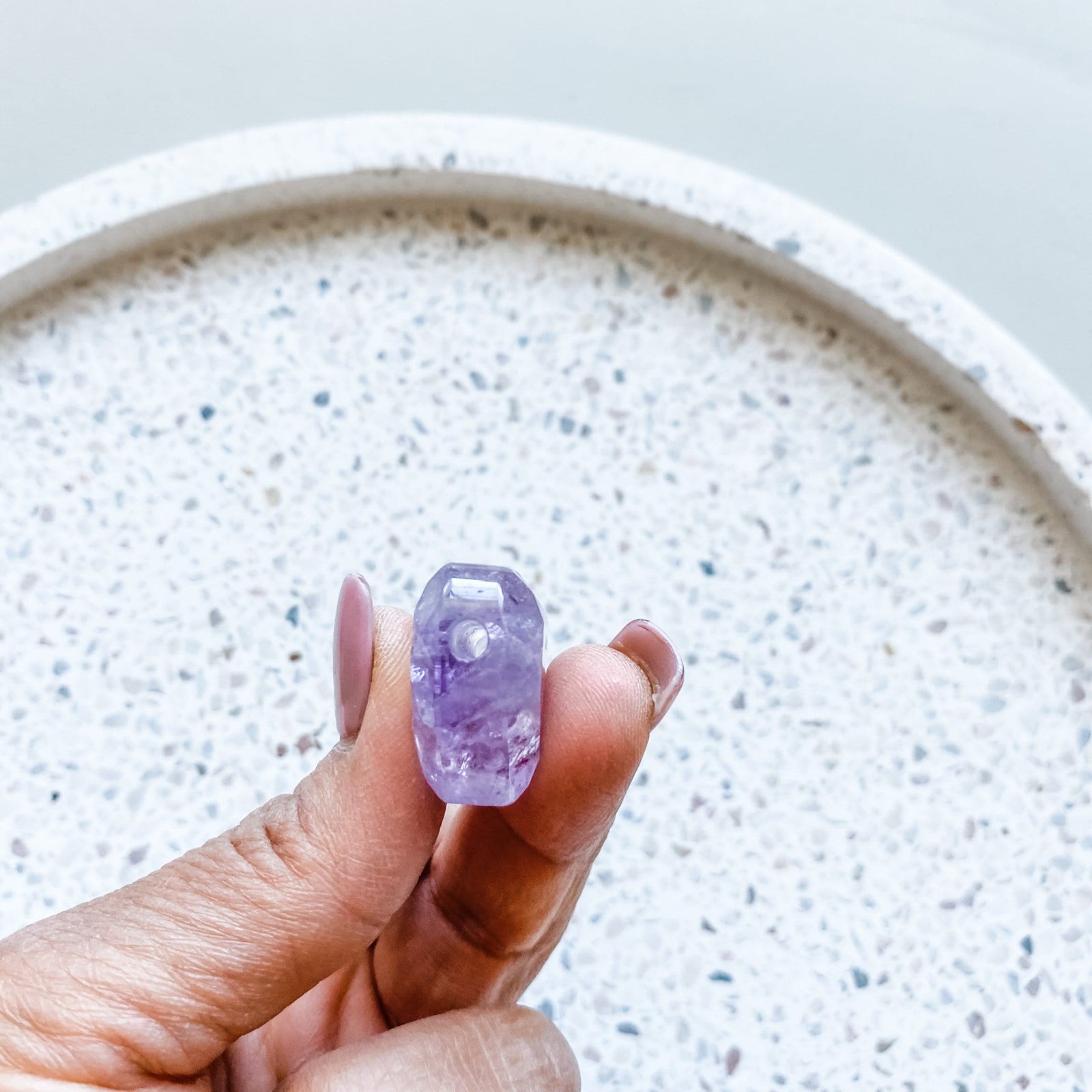 amethyst crystal heart pendant