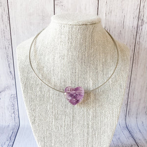 Amethyst Stone Heart Pendant