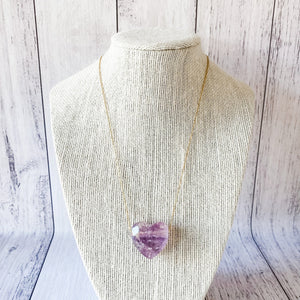 Amethyst Stone Heart Pendant