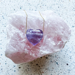 Amethyst Stone Heart Pendant