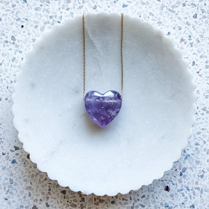 Amethyst Stone Heart Pendant