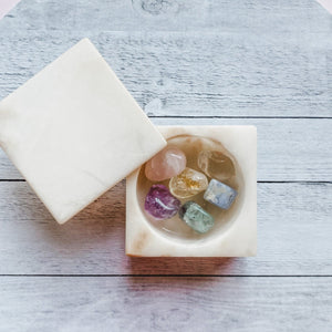 alabaster stone jewellery trinket box