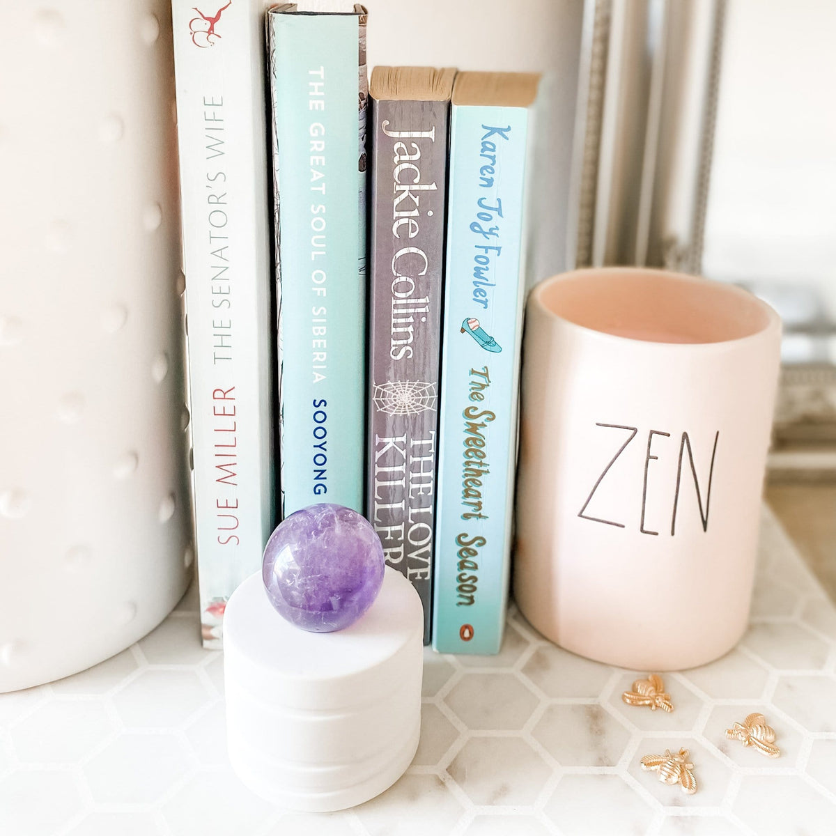 Amethyst crystal sphere