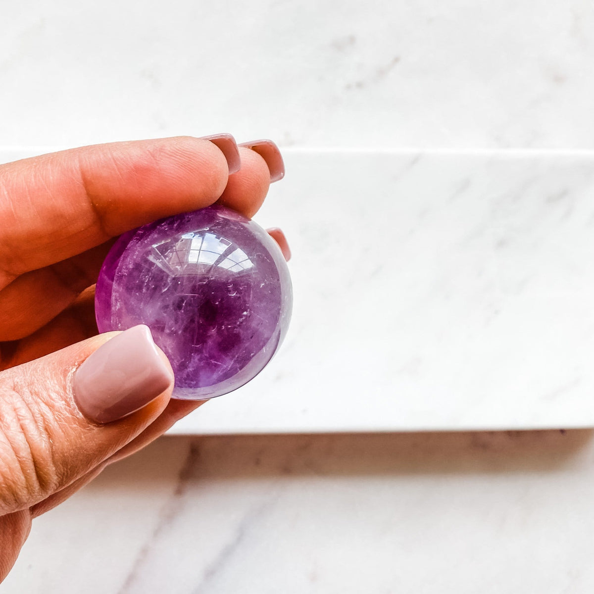 Amethyst crystal sphere